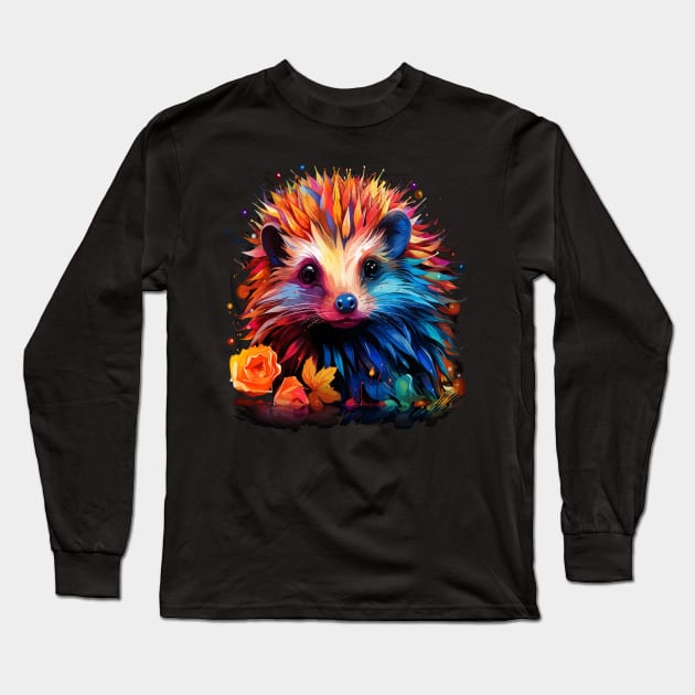 Hedgehog Rainbow Long Sleeve T-Shirt by JH Mart